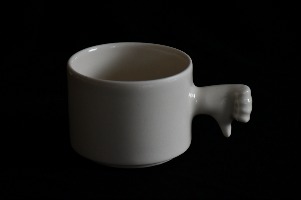 Thumb Down Gesture Cup in Porcelain