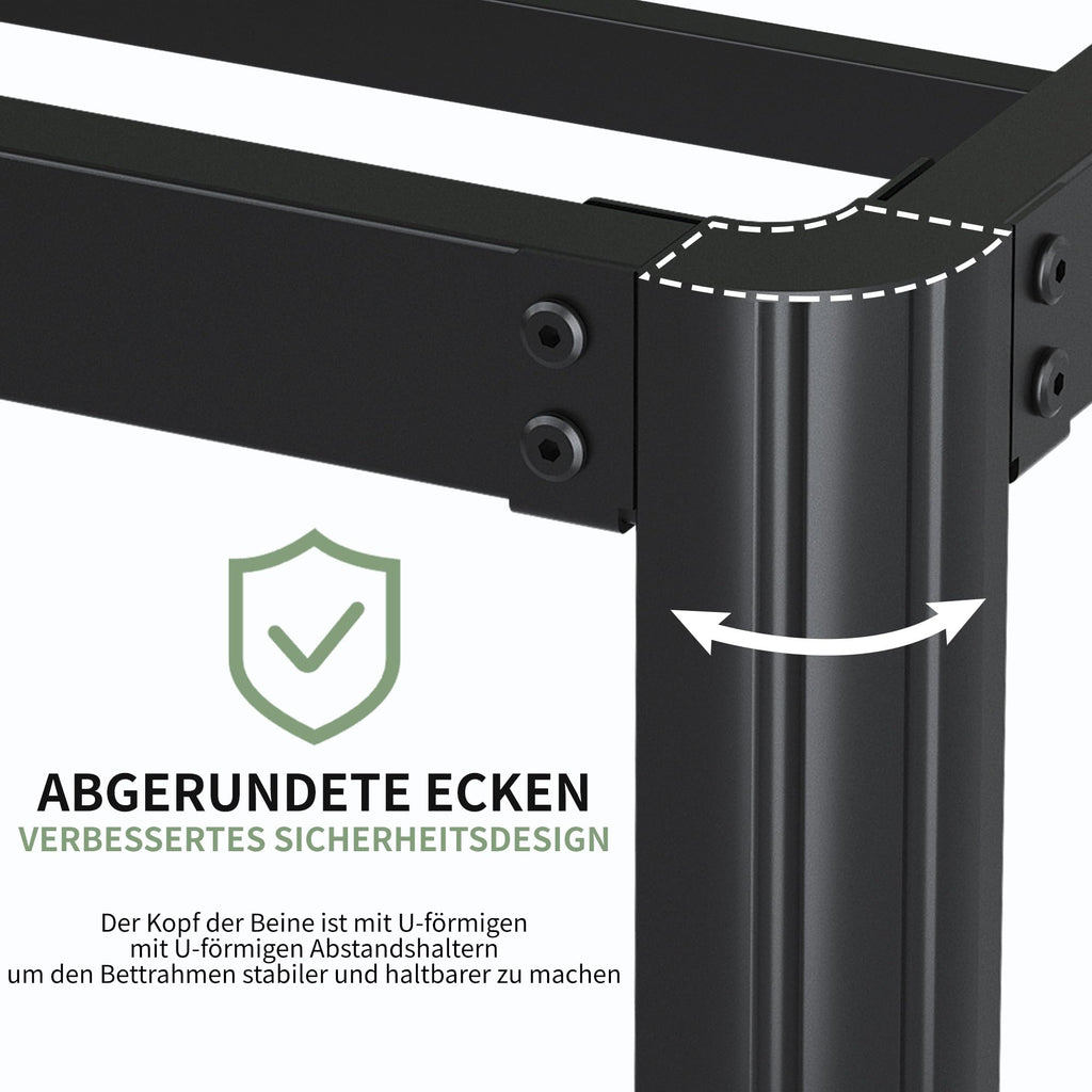 Teen Metal Bed Frame 80 x 190 cm with Round Legs Single Bed Black
