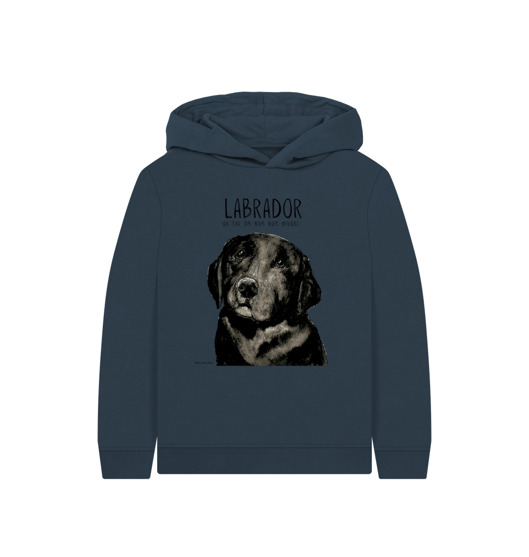 Black Labrador Snack Mode Kids Hoodie
