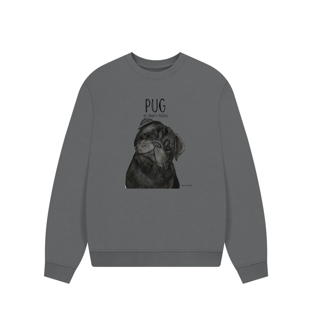 Snorty Potato Oversized Sweatshirt for Pug Lovers