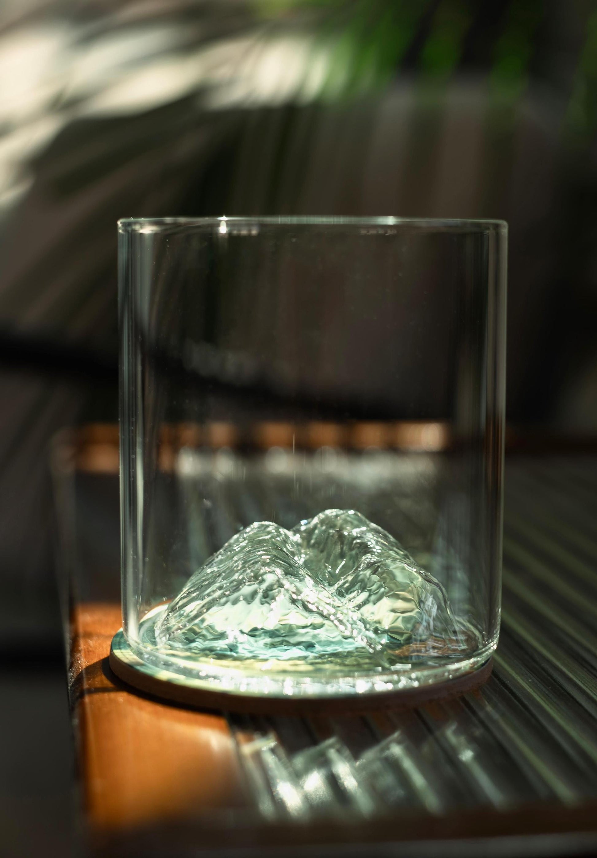 Scafell Pike Glass Tumbler and Coaster Set Lake District Mountain Gift