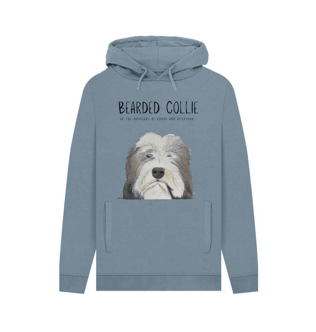 Bearded Collie Men's Hoodie in Organic Cotton