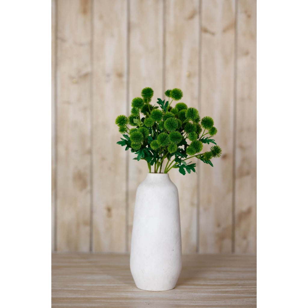 Green Globe Thistle Spray faux floral arrangement in natural green tones, 56cm tall, for home decor by sostter at brixbailey.com