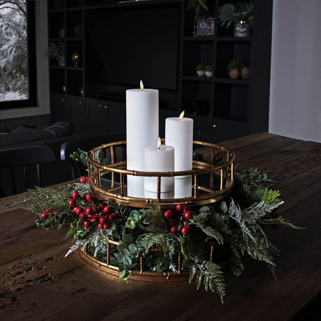 Lifelike winter berry stems with glossy red berries and natural brown stems for festive holiday decor by RoomLondon at brixbailey.com