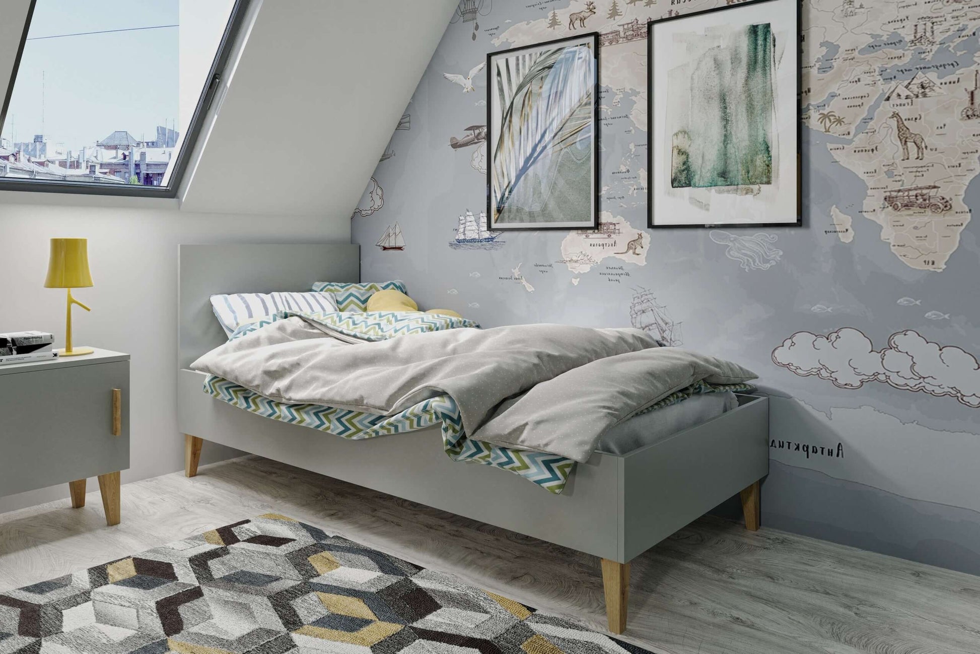 Children's Bed Kubi - Grey