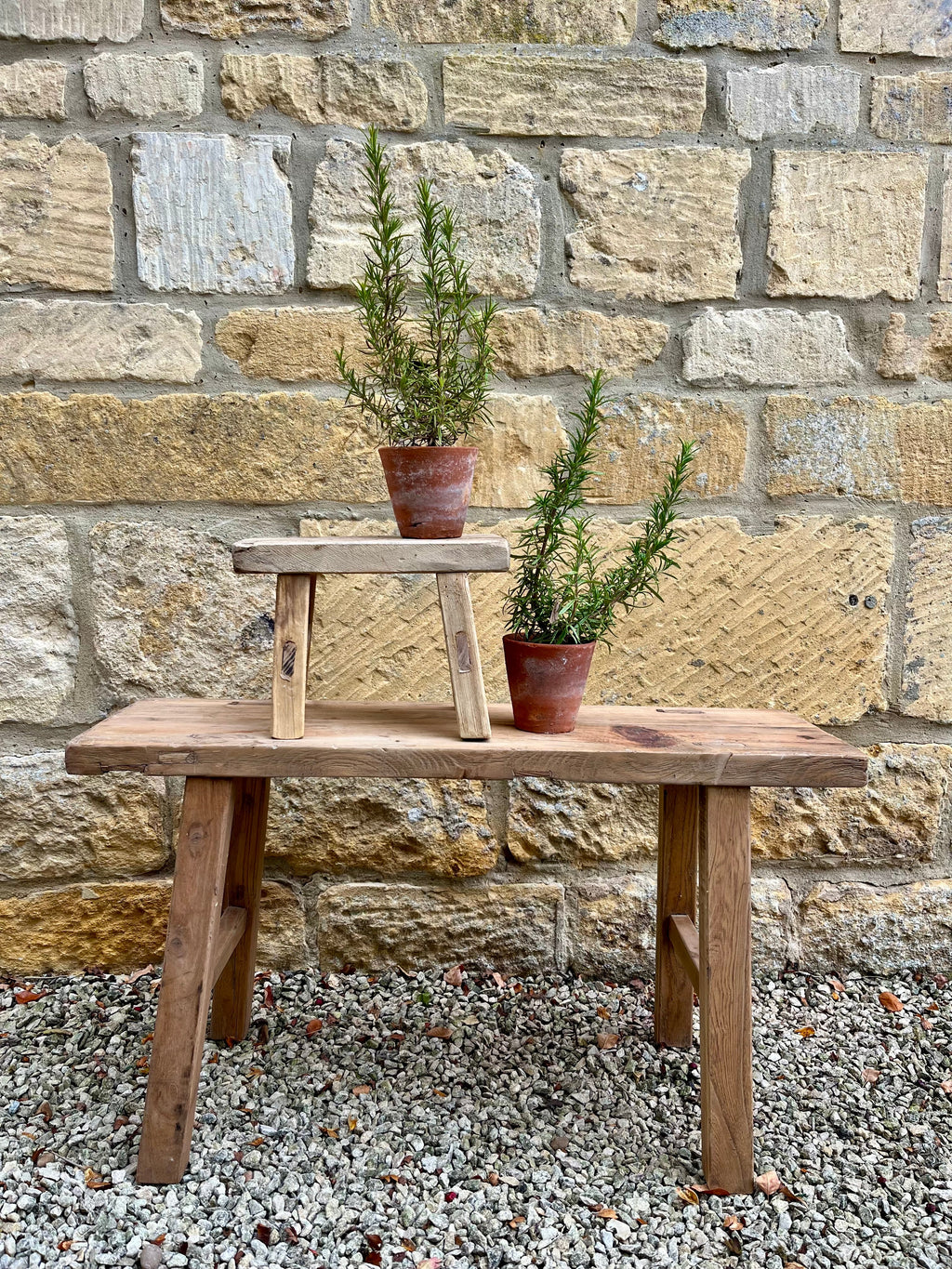 Rustic Reclaimed Elm Mini Stool