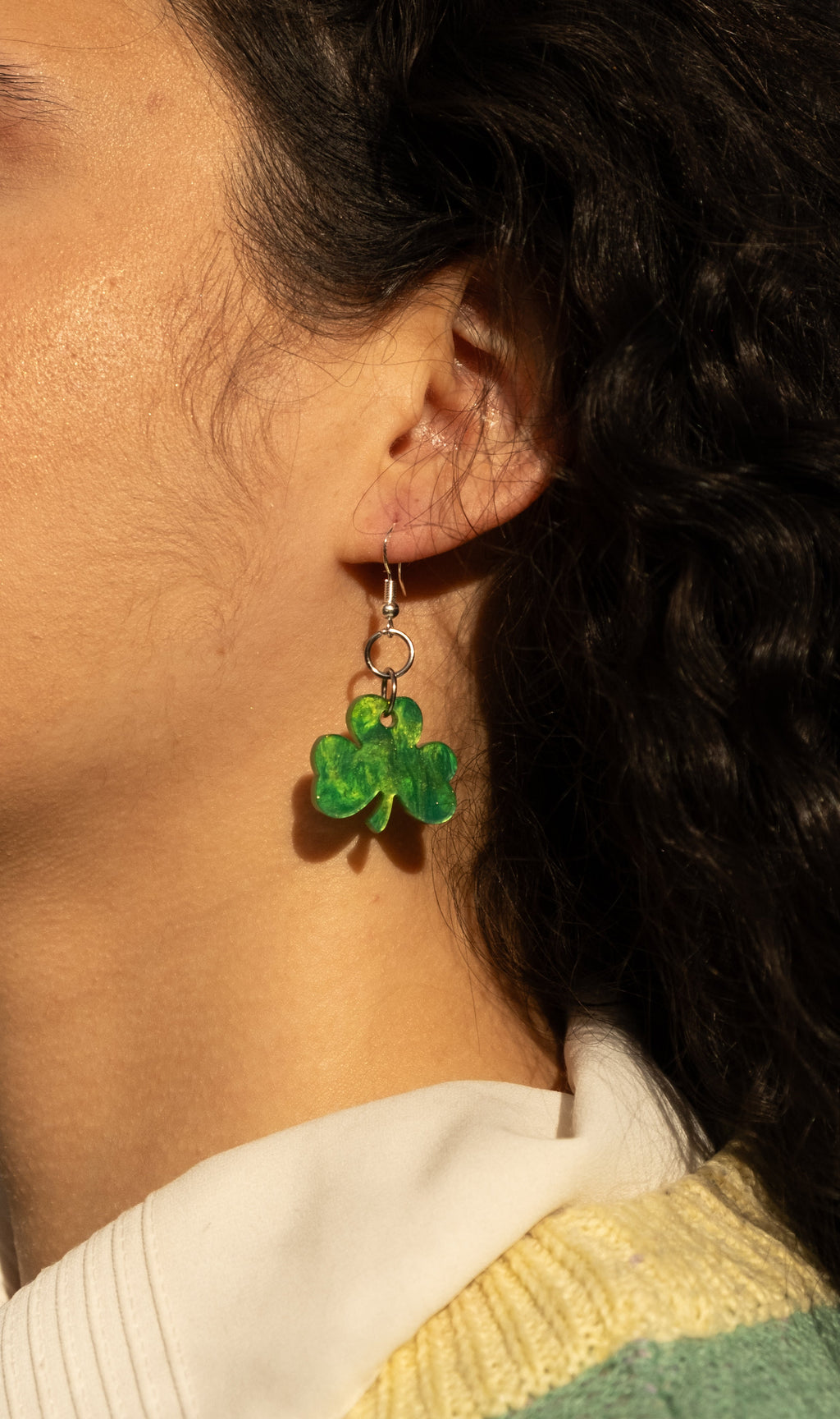 Handmade Shamrock Earrings in Sterling Silver