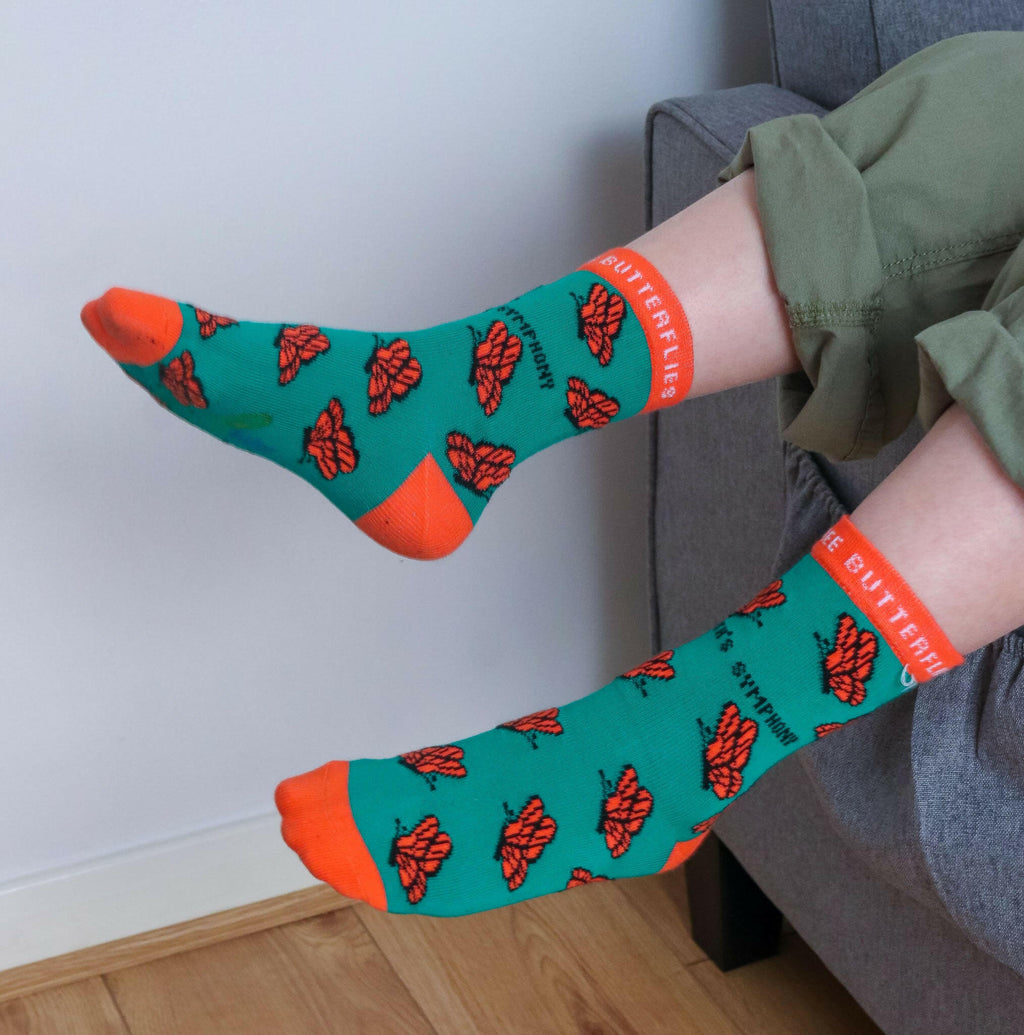 Organic Cotton Kids Socks with Butterfly Design