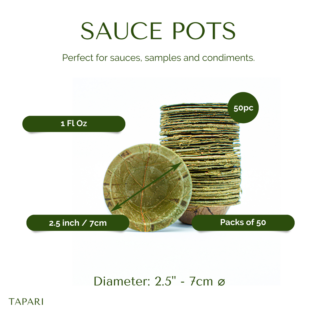 Mini Sal Leaf Sauce Pots 7cm Diameter