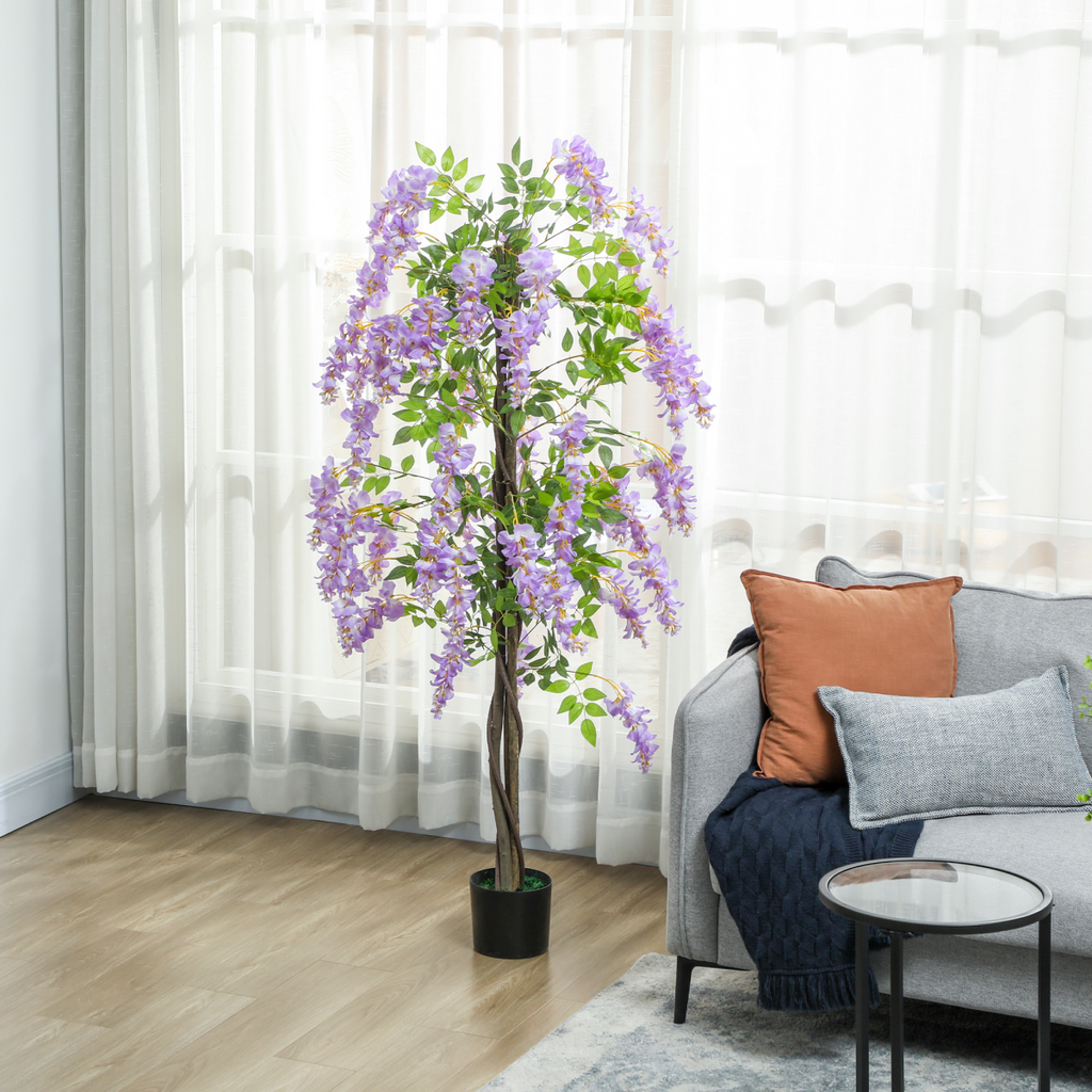 Artificial Wisteria Flower Plant 180cm Purple with 756 Leaves