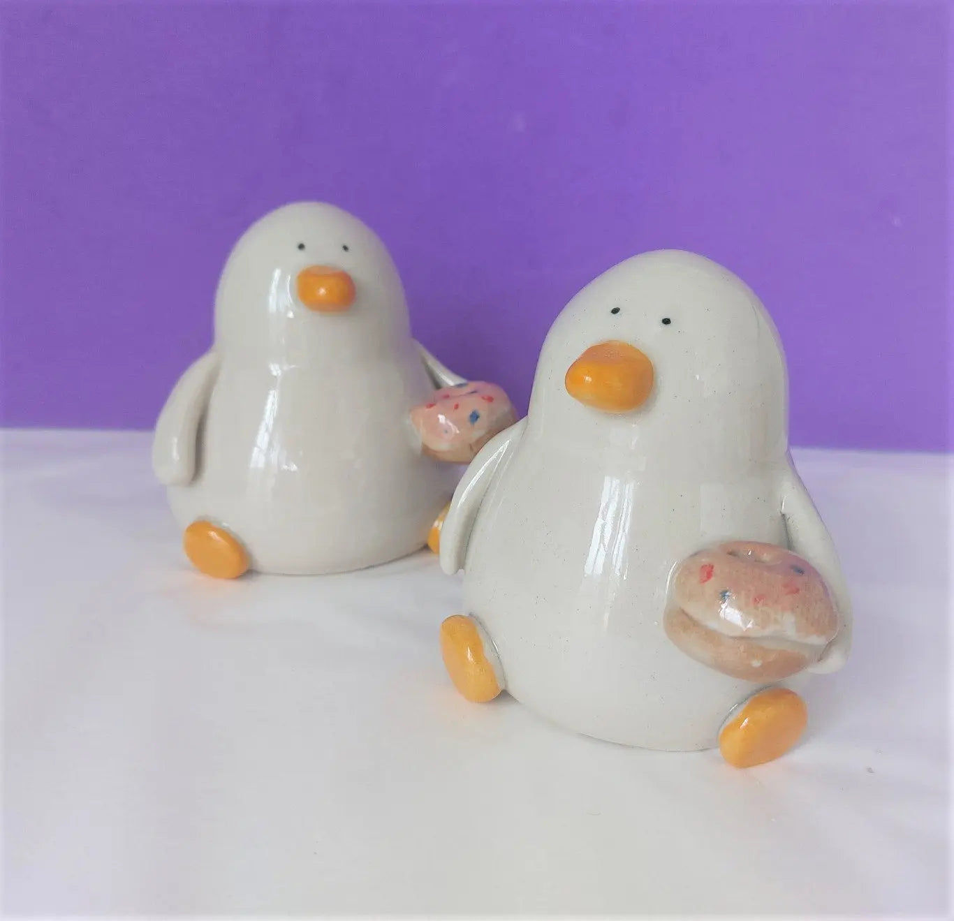 Doughnut Duck Ceramic Ornament