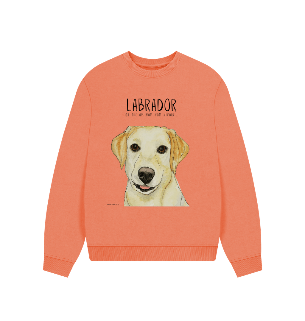 Will Sit for Snacks Yellow Labrador Oversized Sweatshirt