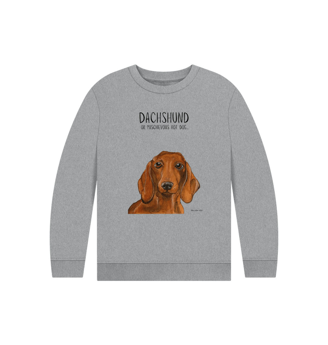 Snuggly Sausage Dog Kids Sweatshirt Ethically Made