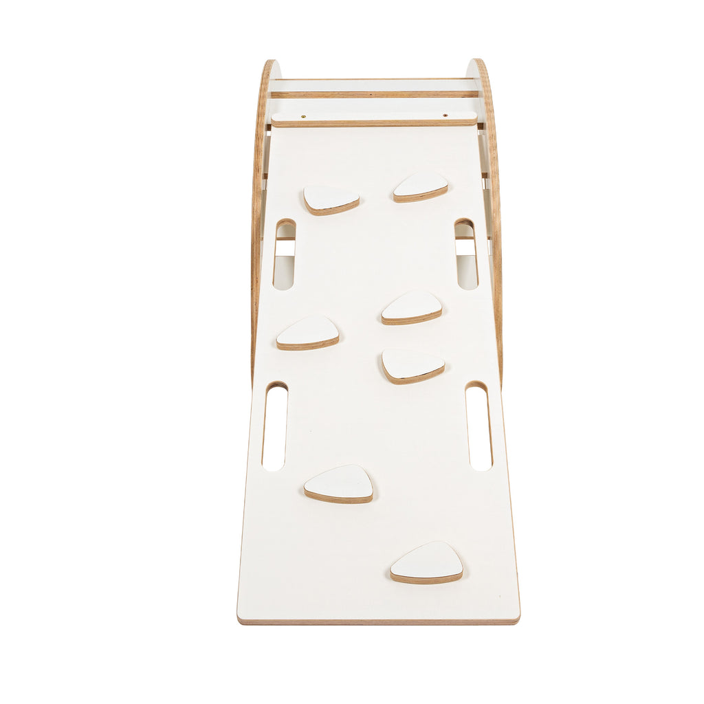 White Wooden Dream Rocker – Safe & Versatile Montessori Toy by MeowBaby at www.brixbailey.com