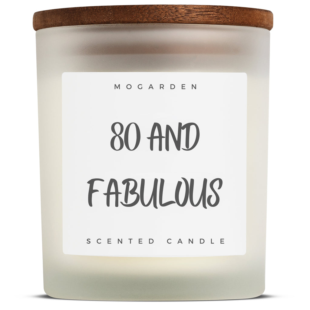 80th Birthday Candle with Luxury Vanilla Amber Scent