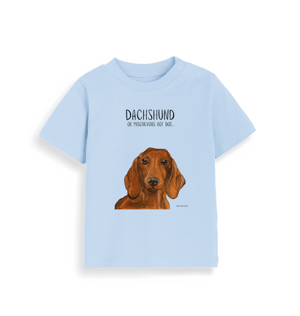 Mischievous Red Dachshund Baby Tee