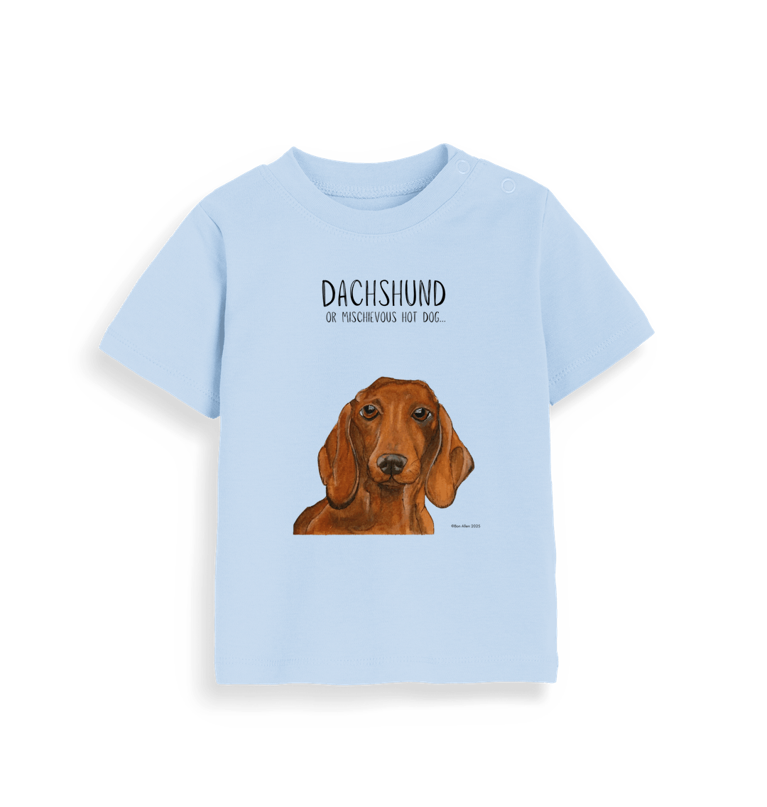 Mischievous Red Dachshund Baby Tee