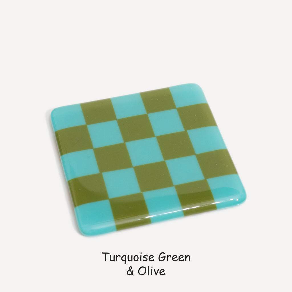 10cm Chequered Dual Colour Coaster Oceanside Collection