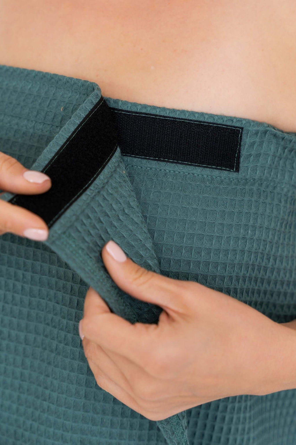 Cotton Waffle Sauna Wrap With Velcro