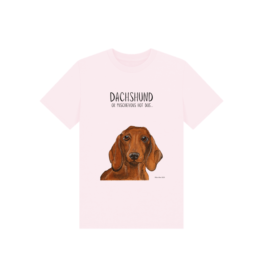 Mischievous Hot Dog Kids T-Shirt Small Pup Big Attitude