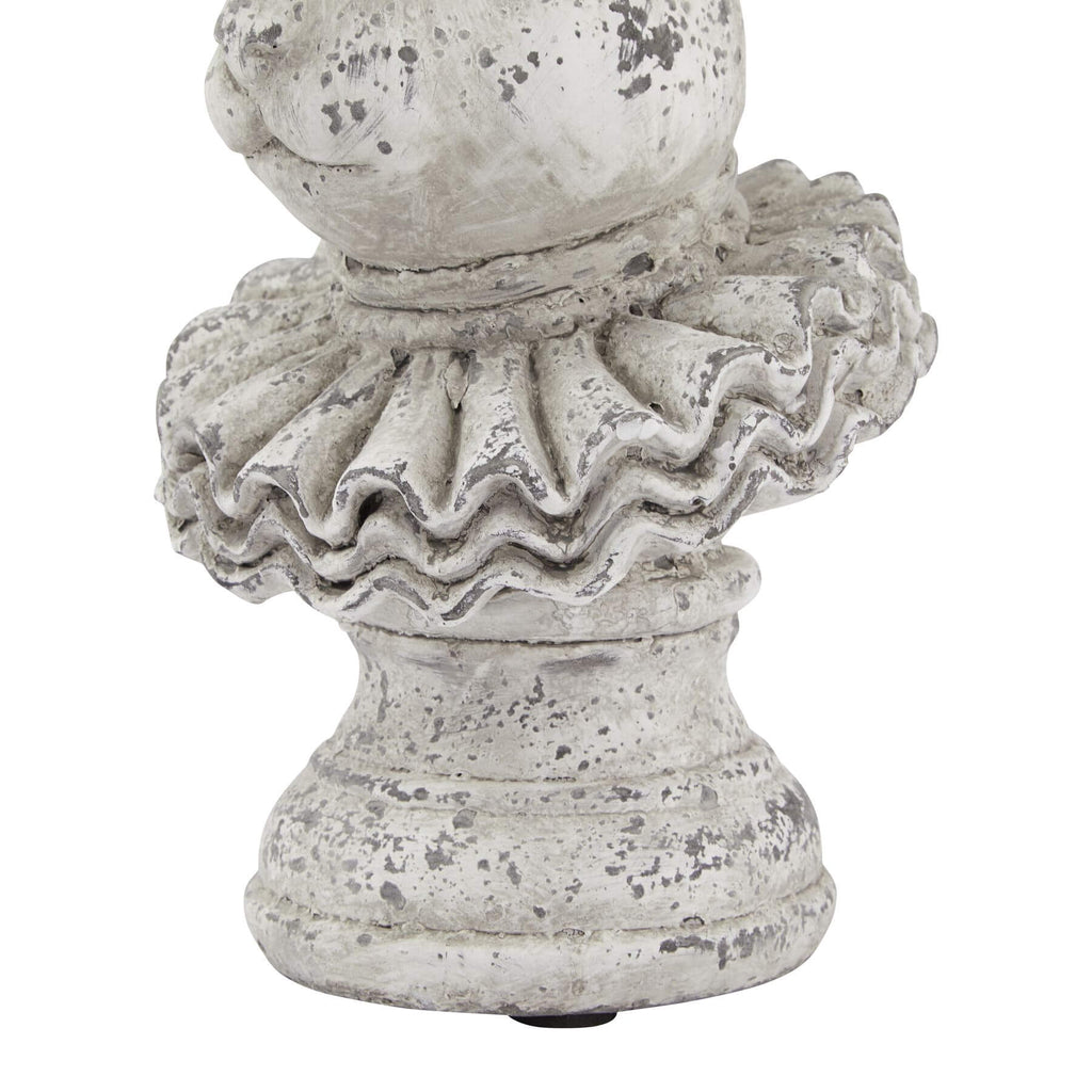 Grey ceramic hare sculpture with intricate ruffle texture, 37cm tall, elegant stone-effect home decor by RoomLondon at brixbailey.com