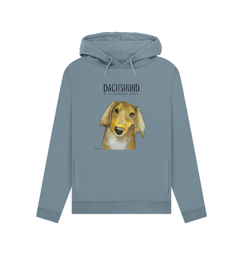 Long Haired Dachshund Hoodie in Organic Cotton