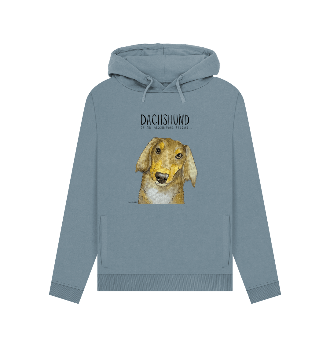 Long Haired Dachshund Hoodie in Organic Cotton