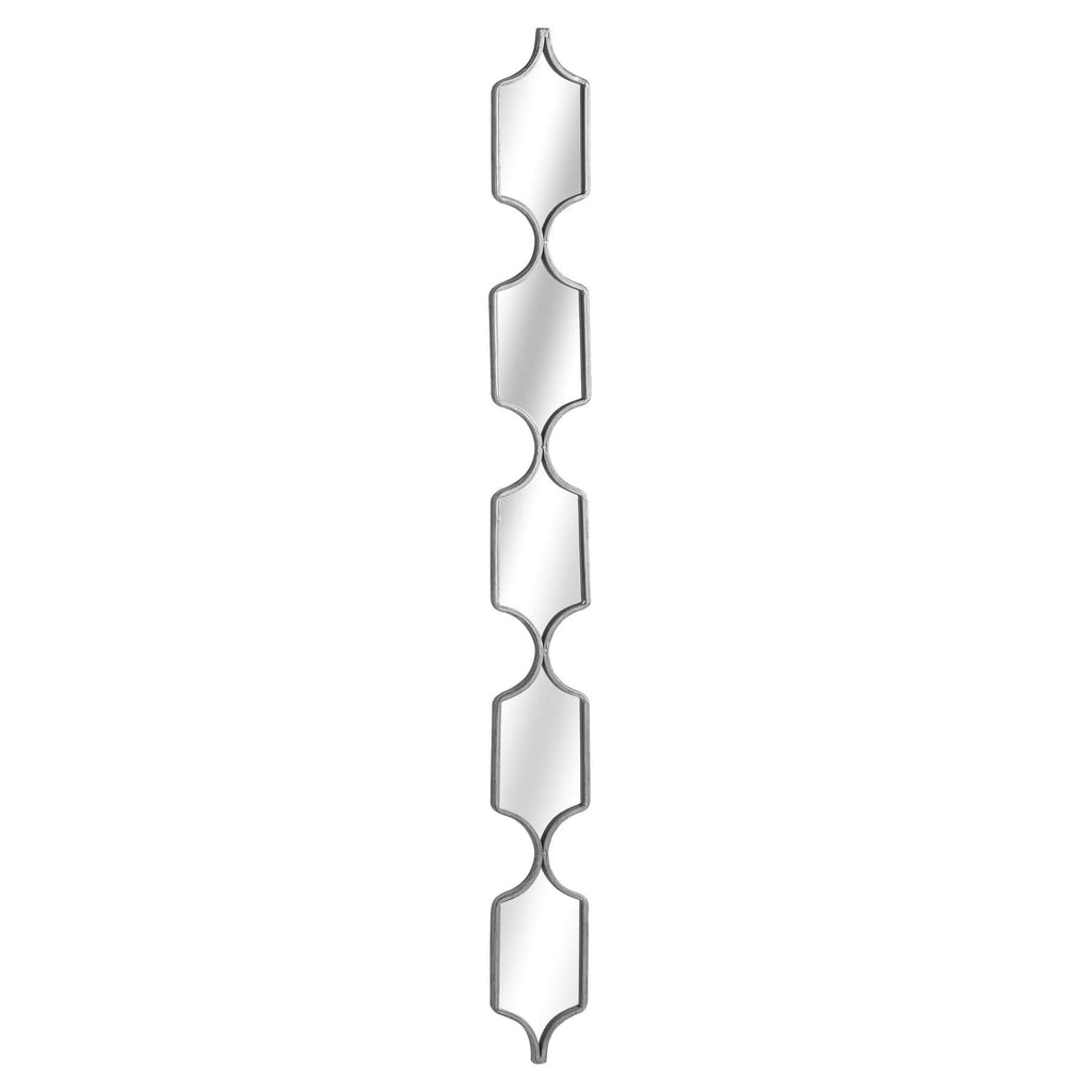 Contemporary silver metal mirror with sleek design, enhances light and space, 145cm height, modern home decor by RoomLondon at brixbailey.com