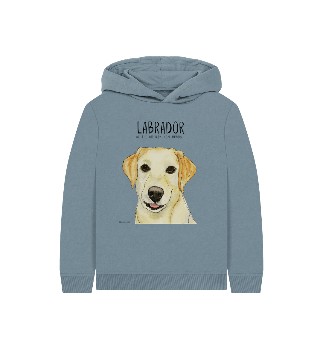 Yellow Labrador Kids Hoodie Snack Mode Activated