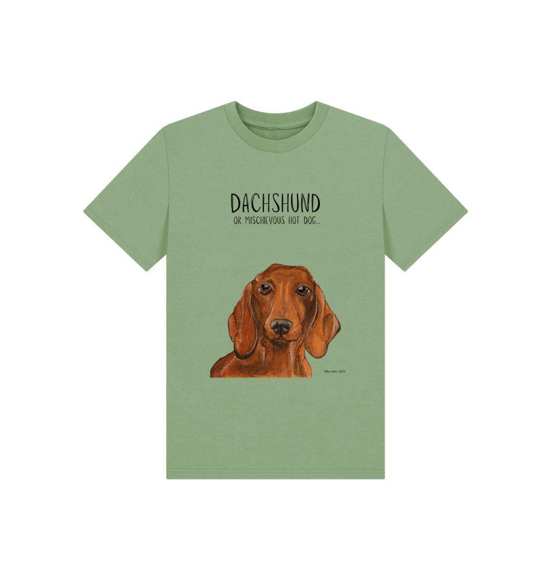Mischievous Hot Dog Kids T-Shirt Small Pup Big Attitude