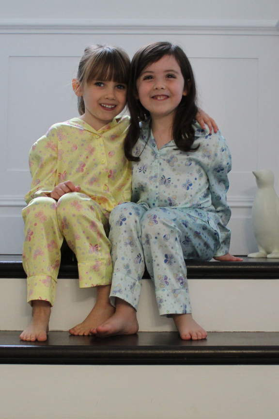 Glacier Butterfly Silk Pyjama Set for Girls
