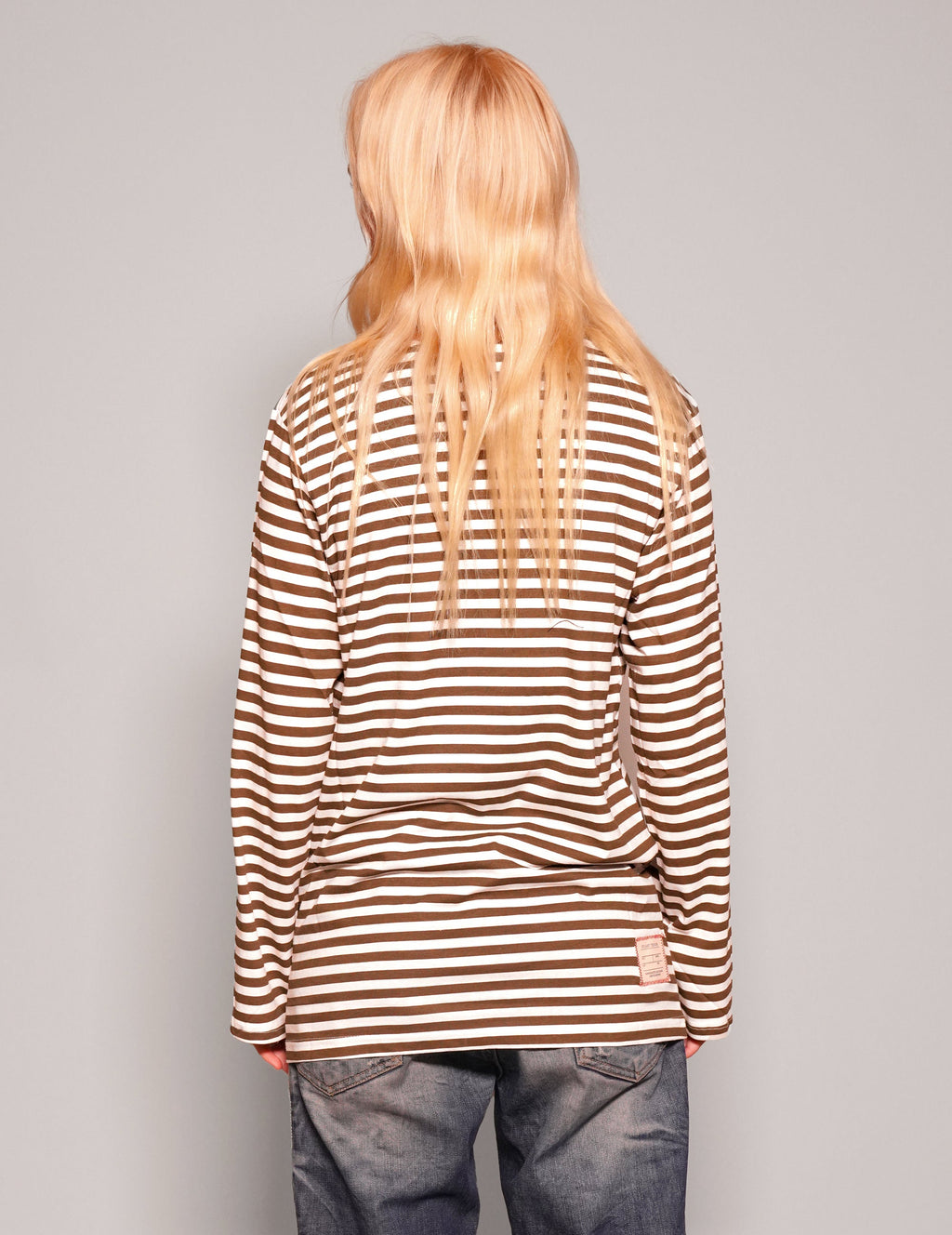 Vintage Khaki Stripe Long Sleeve T Shirt