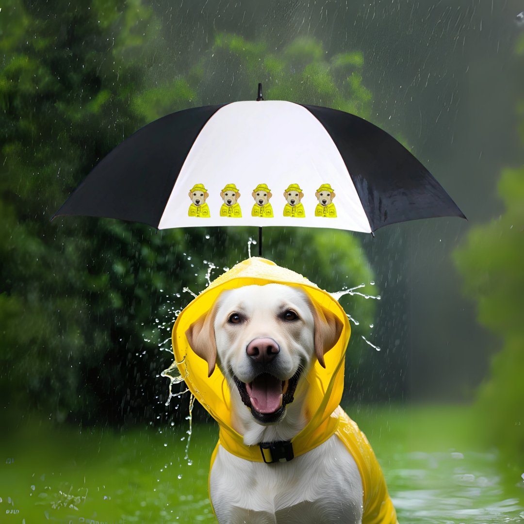 Om Nom Nomnivore Golf Umbrella in Black and White