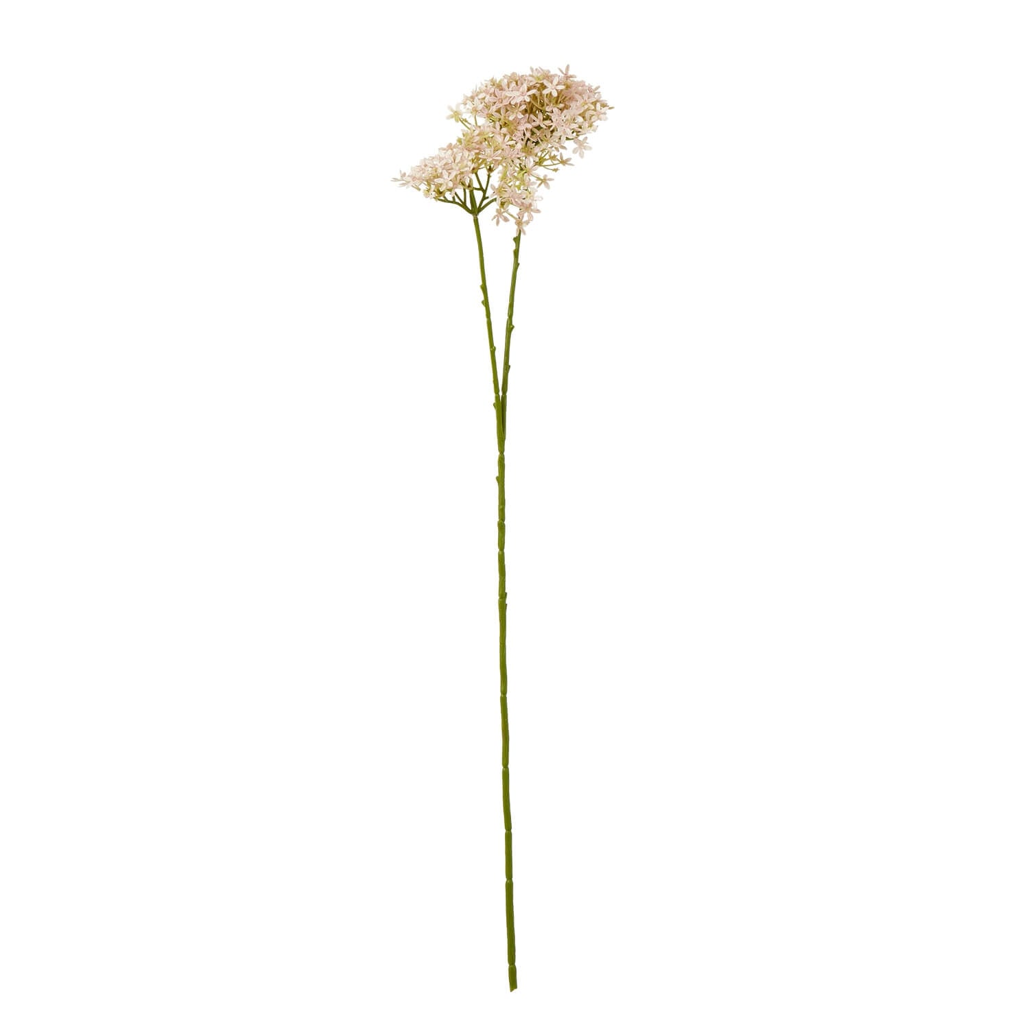 Lifelike pink faux hydrangea stem with realistic petals and foliage, perfect for vases or floral arrangements  by sostter at brixbailey.com