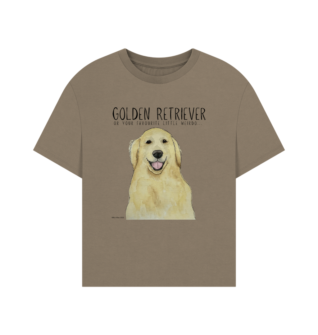 Golden Retriever Vibes Sustainable Womens Relaxed Fit Tshirt