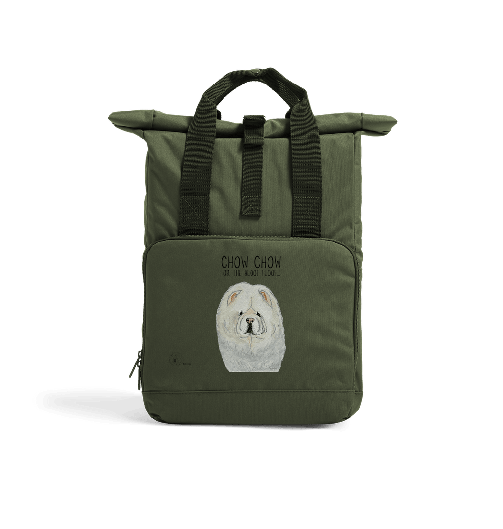 Cream Chow Chow Roll Top Backpack