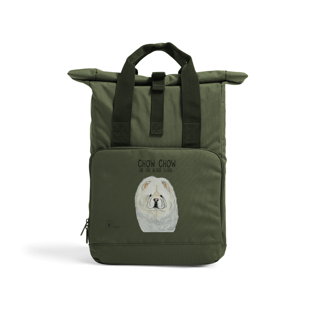 Cream Chow Chow Roll Top Backpack