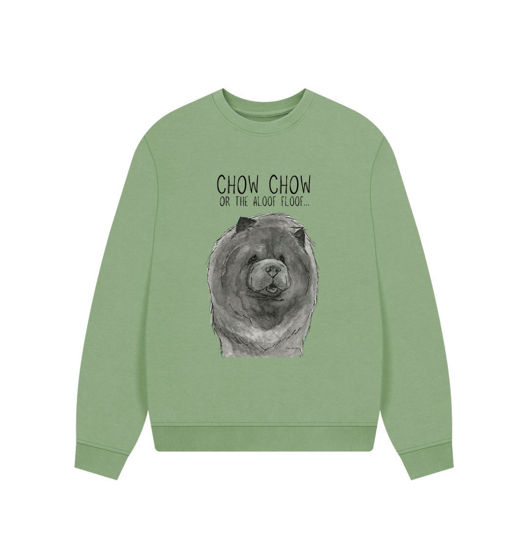 Blue Chow Chow Oversized Sweatshirt for Women