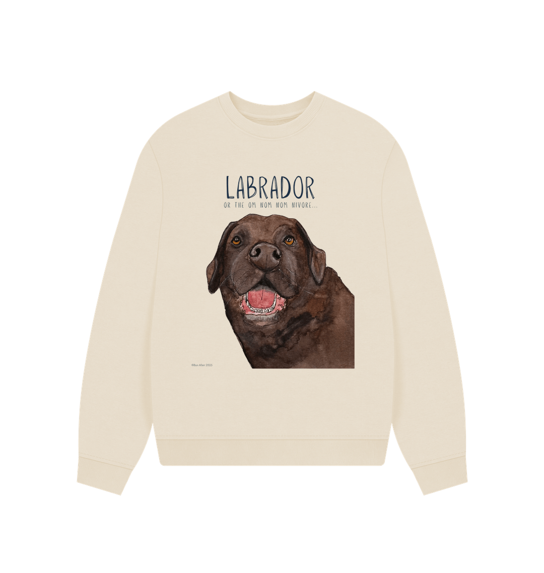 Will Sit for Snacks Chocolate Labrador Oversized Sweatshirt
