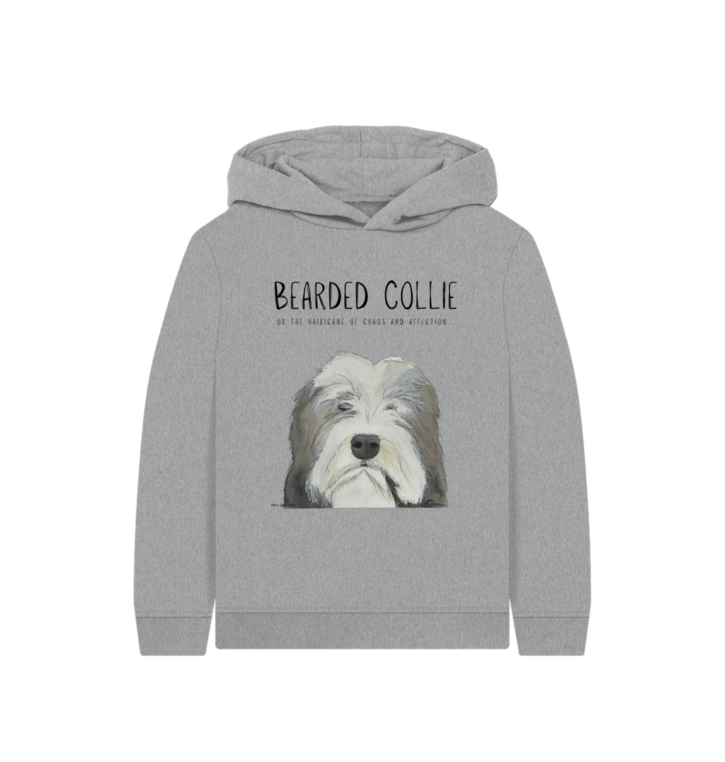 Bearded Collie Kids Hoodie in Organic Cotton