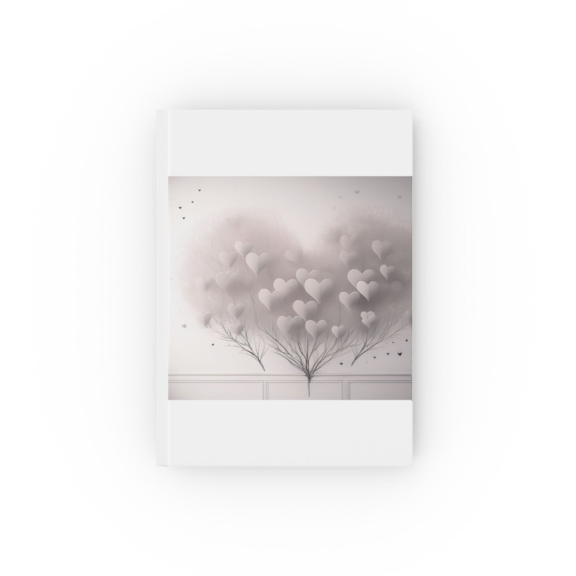 A5 Hardcover Journal with Whimsical Hearts Design in Muted Colours