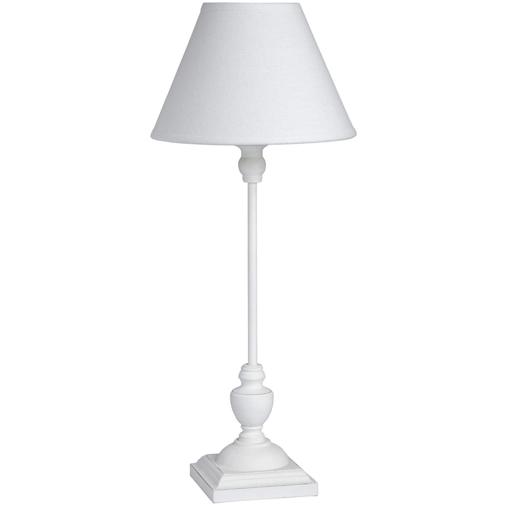 Handcrafted Symi table lamp with distressed wood finish, natural white color, 45cm height, minimalist design for any decor by Sostter at brixbailey.com