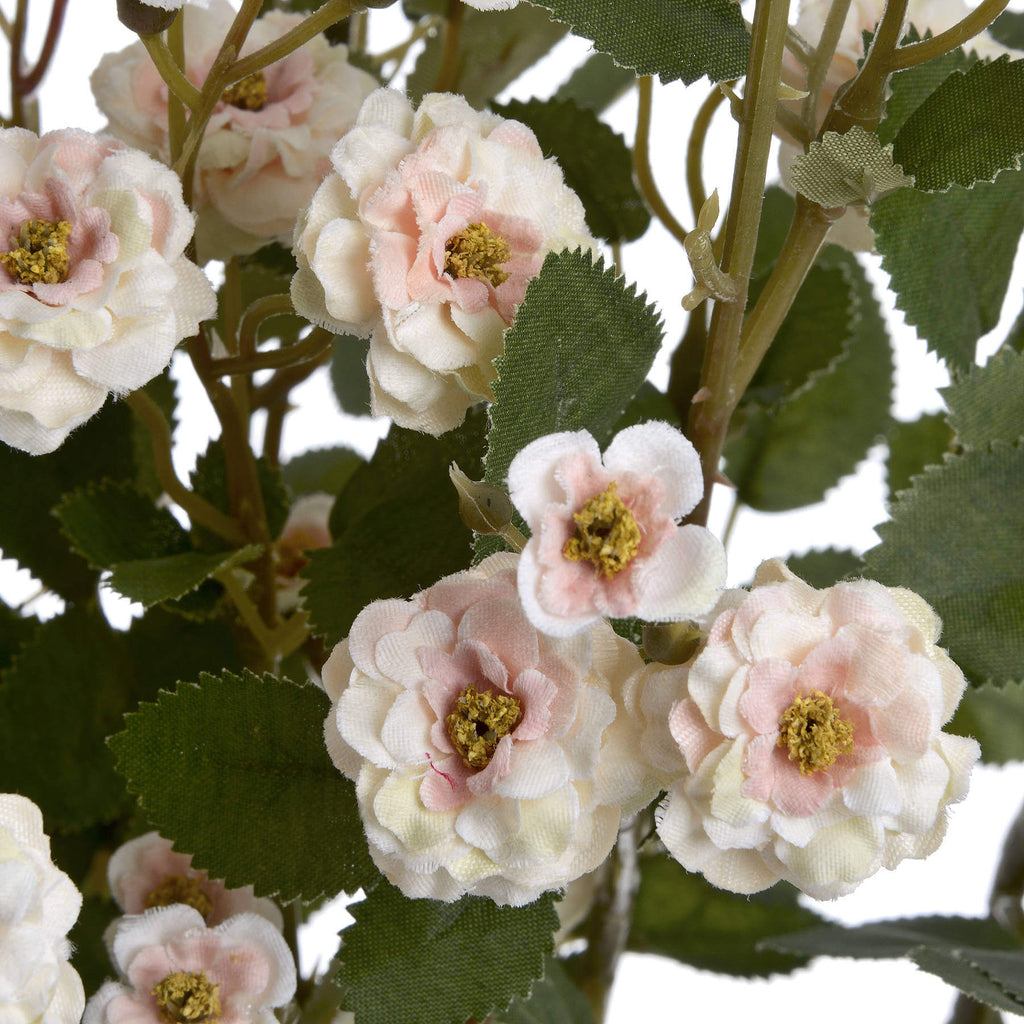 Lifelike cream rose spray with realistic petals, perfect for floral arrangements, 74cm height, soft neutral hue by sostter at brixbailey.com