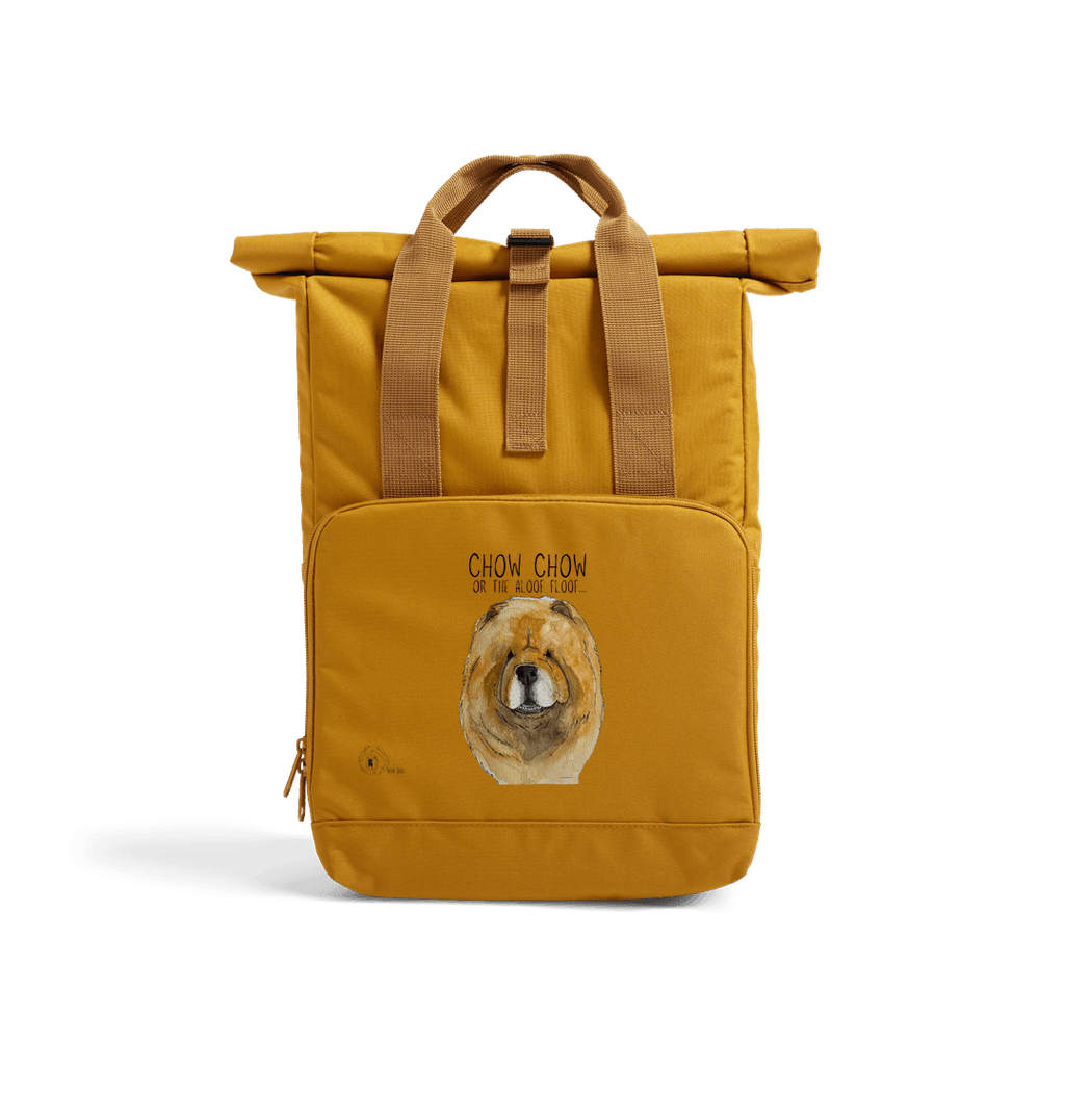 Red Chow Chow Roll Top Backpack for Dog Lovers