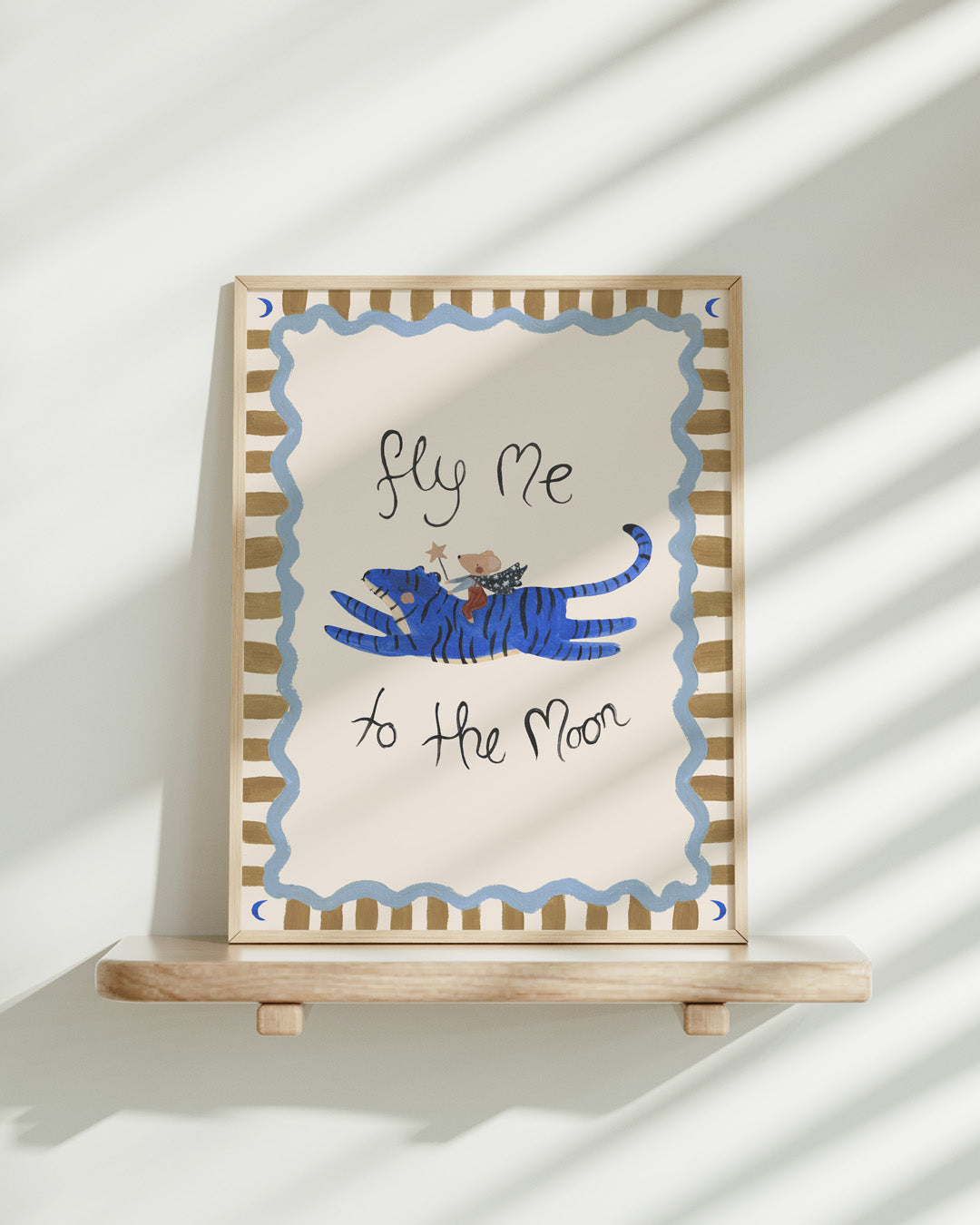 Fly Me to the Moon Mouse and Tiger Art Print