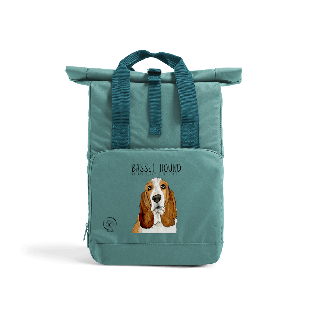 Basset Hound Roll Top Backpack Sustainable Stylish