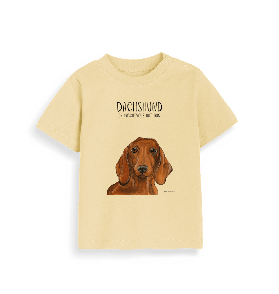 Mischievous Red Dachshund Baby Tee