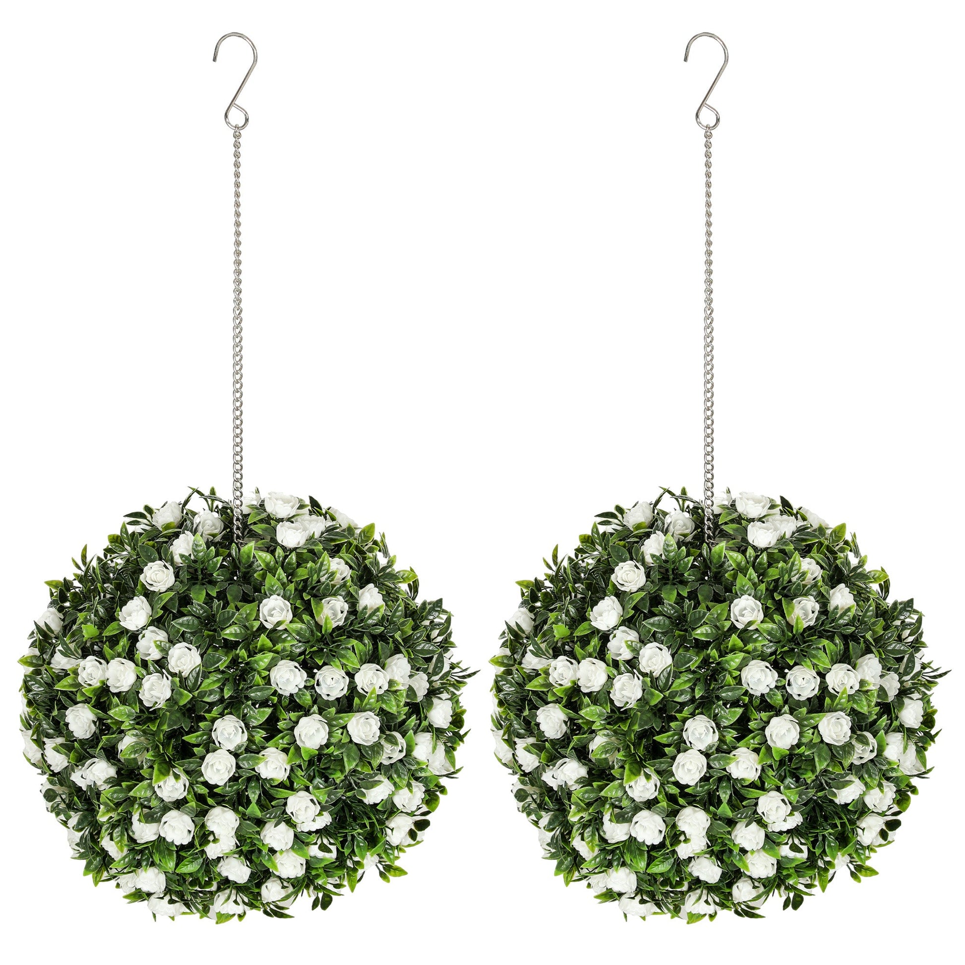 Set of 2 Artificial Plant Topiary Rose Balls