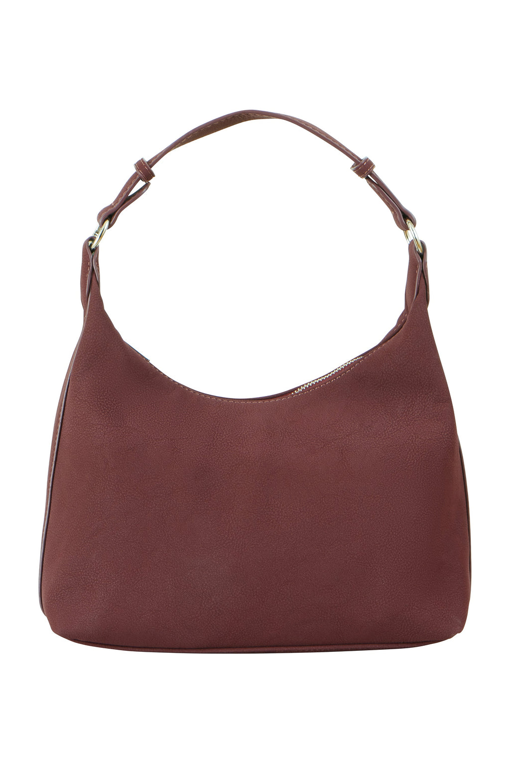 Burgundy Shoulder Bag With Buckle Strap