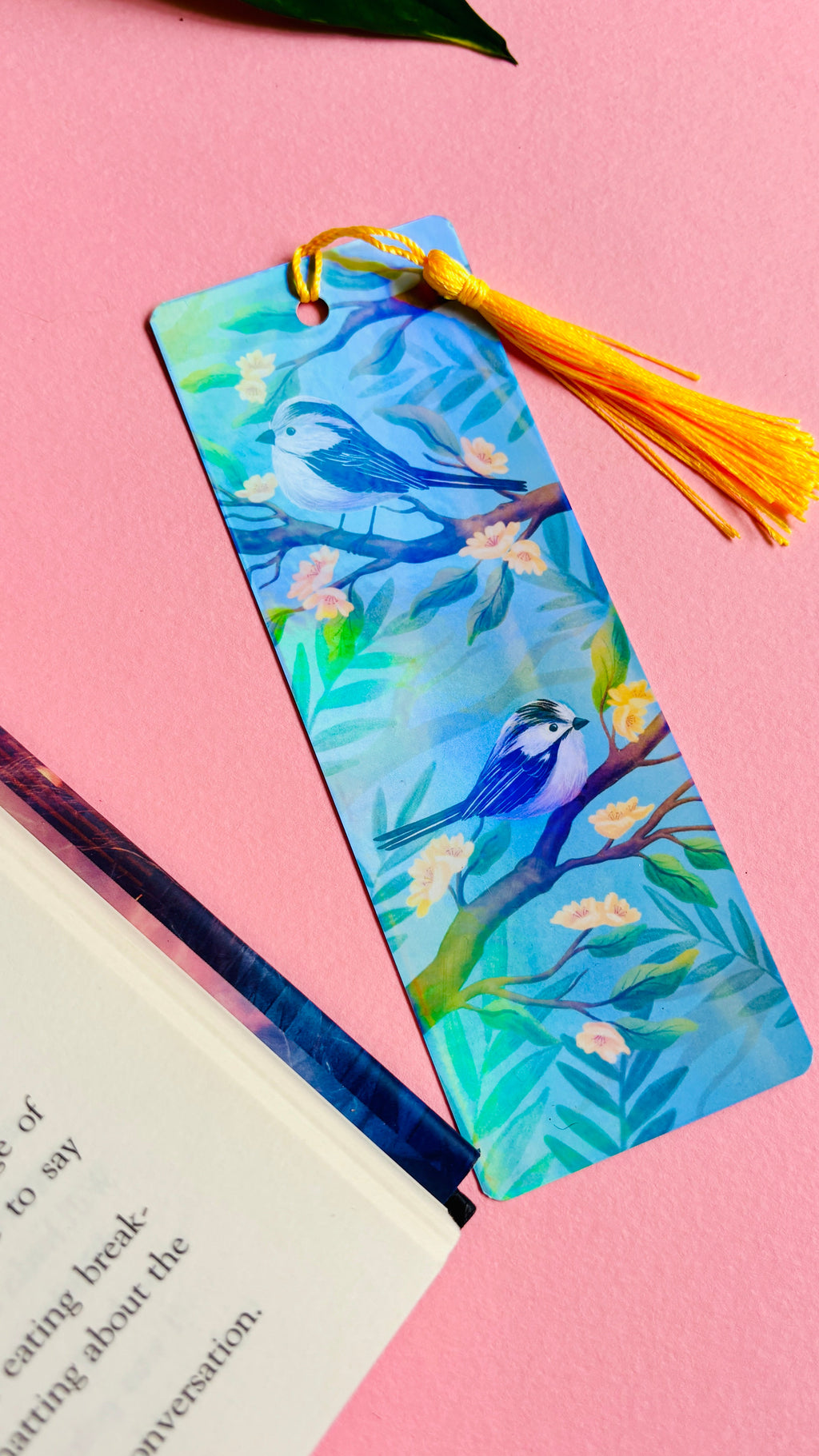 Long Tailed Tits Holographic Bookmark